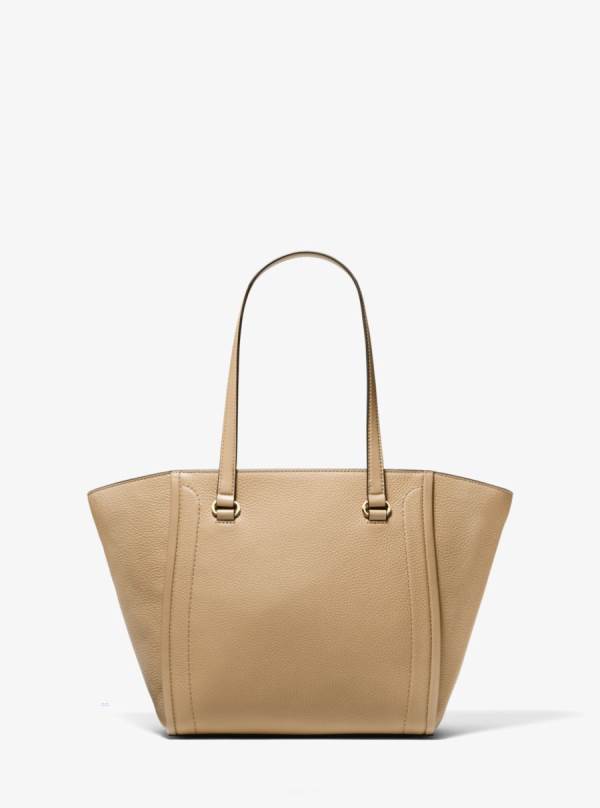 Damske Prenosná Taška Michael Kors Carine Medium Studded Pebbled Leather Hnede - Kabelky Michael Kors Obchod | MINHE-6907